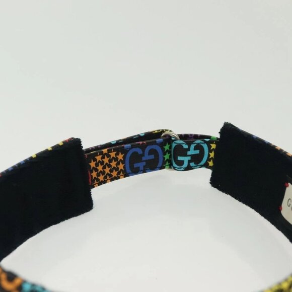 GUCCI GG Psychedelic Sun Visor Hat Multicolor Silver Auth 142391 - Picture 9 of 15